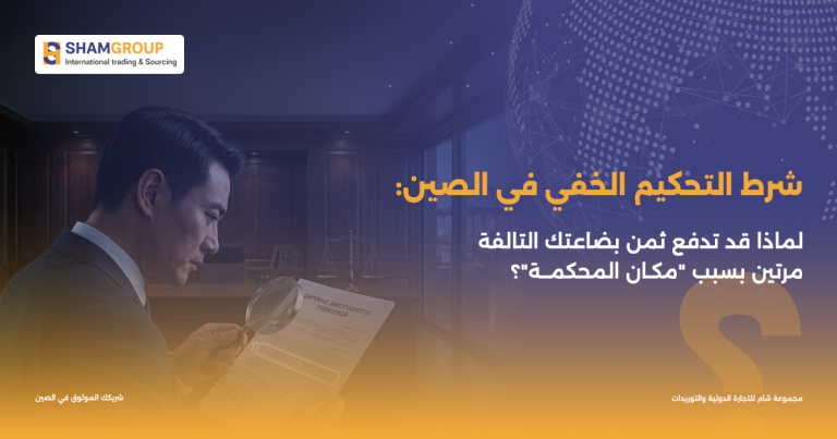  شرط التحكيم الخفي في الصين: لماذا قد تدفع ثمن بضاعتك التالفة مرتين بسبب “مكان المحكمة”؟